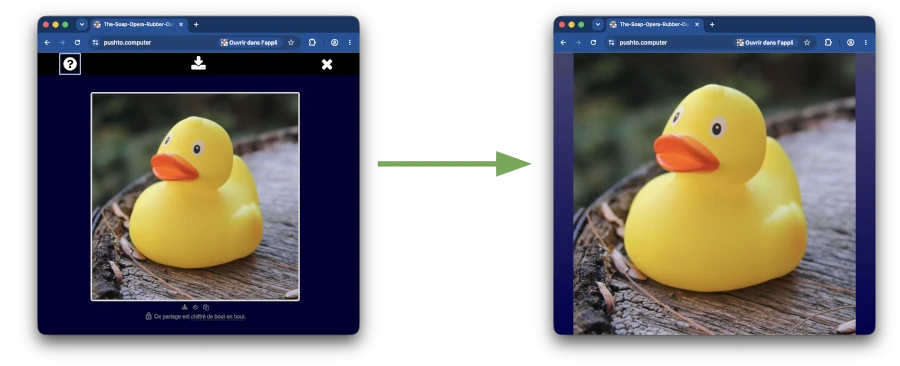 Display the shared picture fullscreen